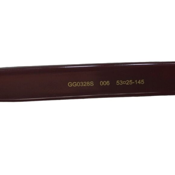 Gucci Oversized Square Sunglasses Burgundy Frame & Case Unisex- LT3189 - Picture 9 of 11